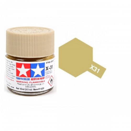 TAMIYA X-31 TITANIUM GOLD - ACRYLIC PAINT MINI (GLOSS) 10ML
